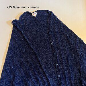 One Size Lularoe Mimi chenille wrap shawl, sapphire blue